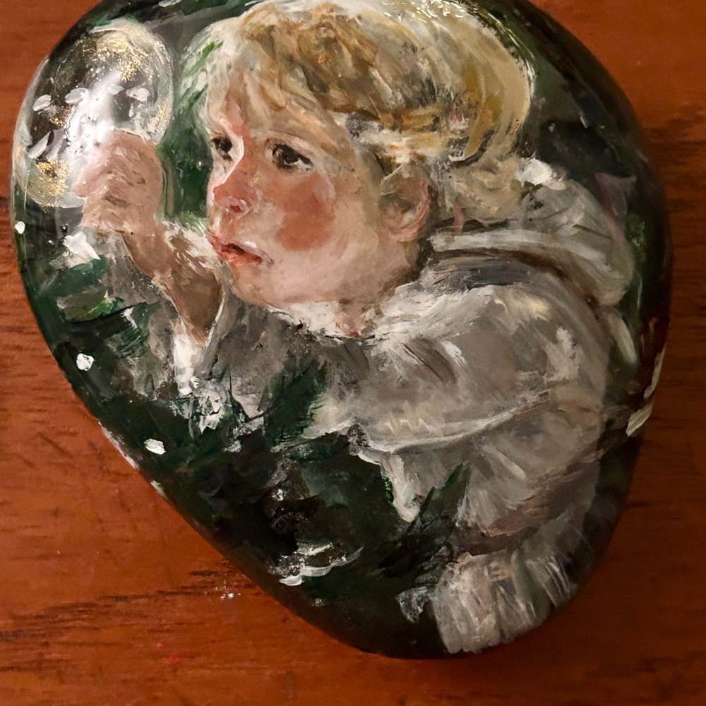 Hand-Painted Art Stone by artist Kathryn Kinder